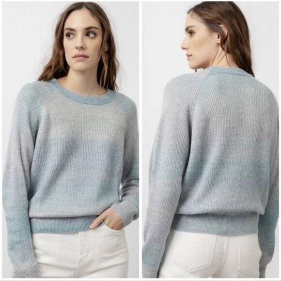 RAILS Venus Sweater in Blue Rainbow ombre Pullover Crew Size Small - Picture 1 of 6
